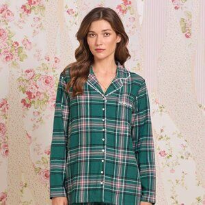eileen west flannel PJS evergreen sz M
